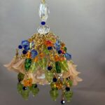 40mm crystal ball suncatcher covered with crystal flowers