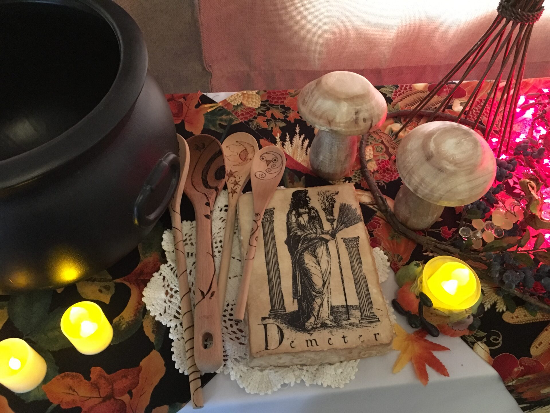 Assorted wooden spoons used in "Spirit Spoon" ritual